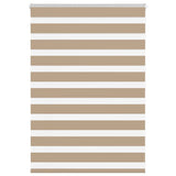 Vidaxl zebra blind 110x100 cm stofbreedte 105,9 cm polyester zandbruin - afbeelding 2