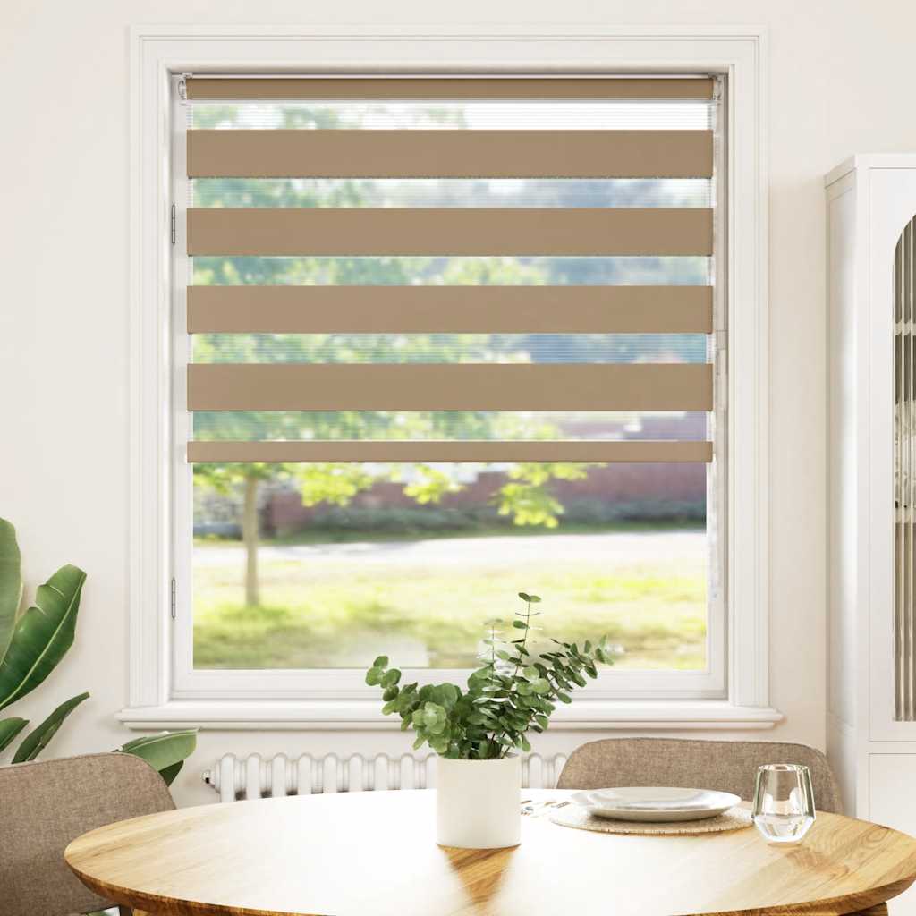 Vidaxl zebra blind 110x100 cm stofbreedte 105,9 cm polyester zandbruin