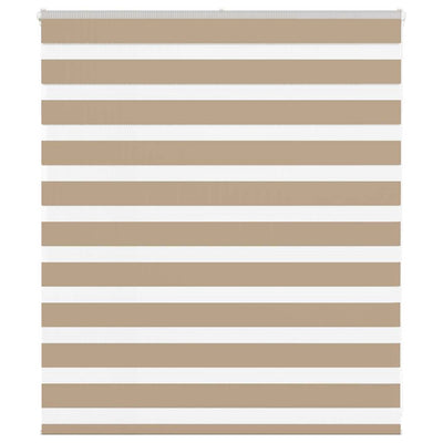Vidaxl zebra blind 130x100 cm stofbreedte 125,9 cm polyester zandbruin