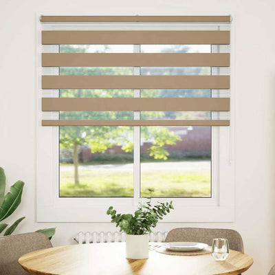 Vidaxl zebra blind 135x100 cm stofbreedte 130,9 cm polyester zandbruin