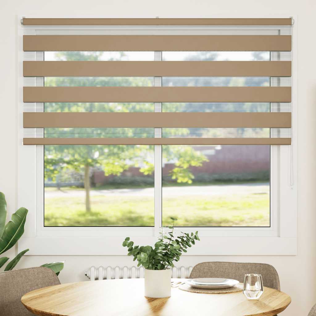 Vidaxl zebra blind 155x100 cm stofbreedte 150,9 cm polyester zandbruin