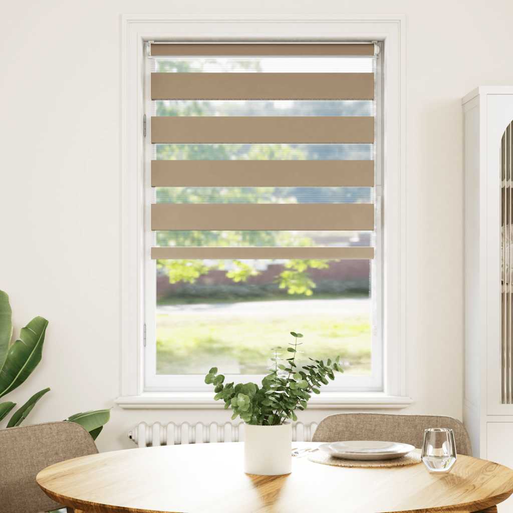 Vidaxl zebra blind 85x150 cm stofbreedte 80,9 cm polyester zandbruin