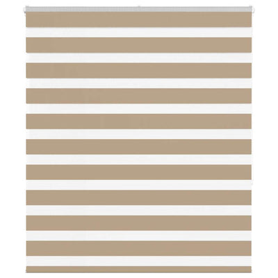 Vidaxl zebra blind 125x150 cm stofbreedte 120,9 cm polyester zandbruin
