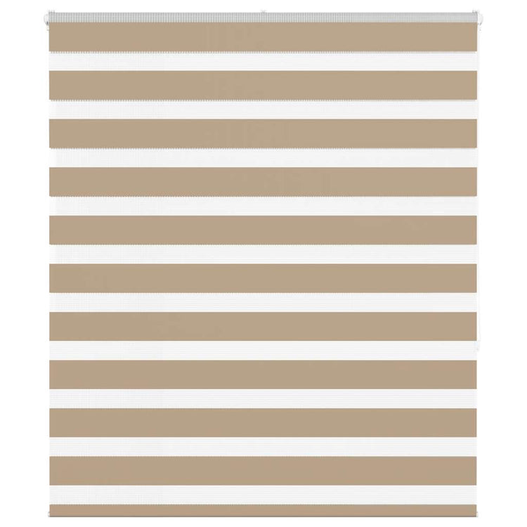 Vidaxl zebra blind 130x150 cm stofbreedte 125,9 cm polyester zandbruin