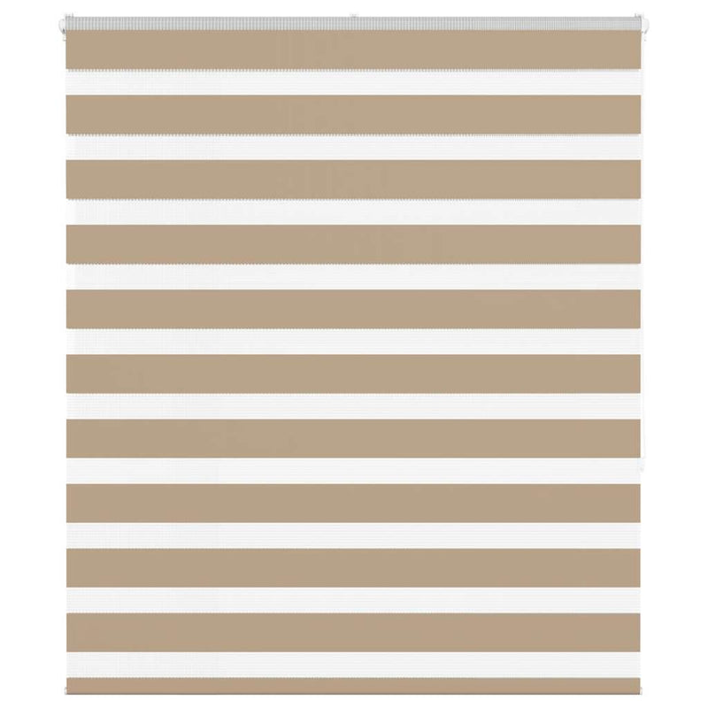 Vidaxl zebra blind 130x150 cm stofbreedte 125,9 cm polyester zandbruin