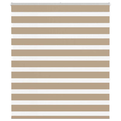 Vidaxl zebra blind 130x150 cm stofbreedte 125,9 cm polyester zandbruin