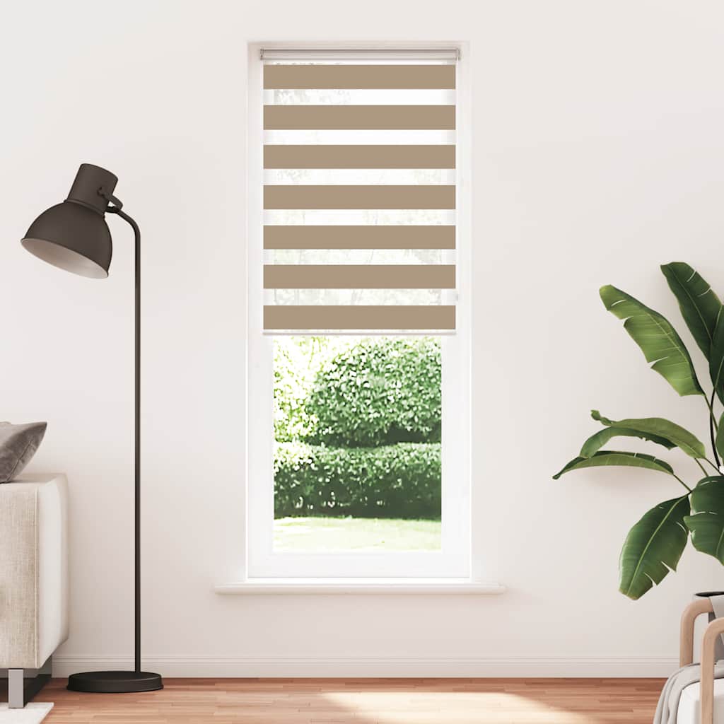 Vidaxl zebra blind 90x200 cm stofbreedte 85,9 cm polyester zandbruin
