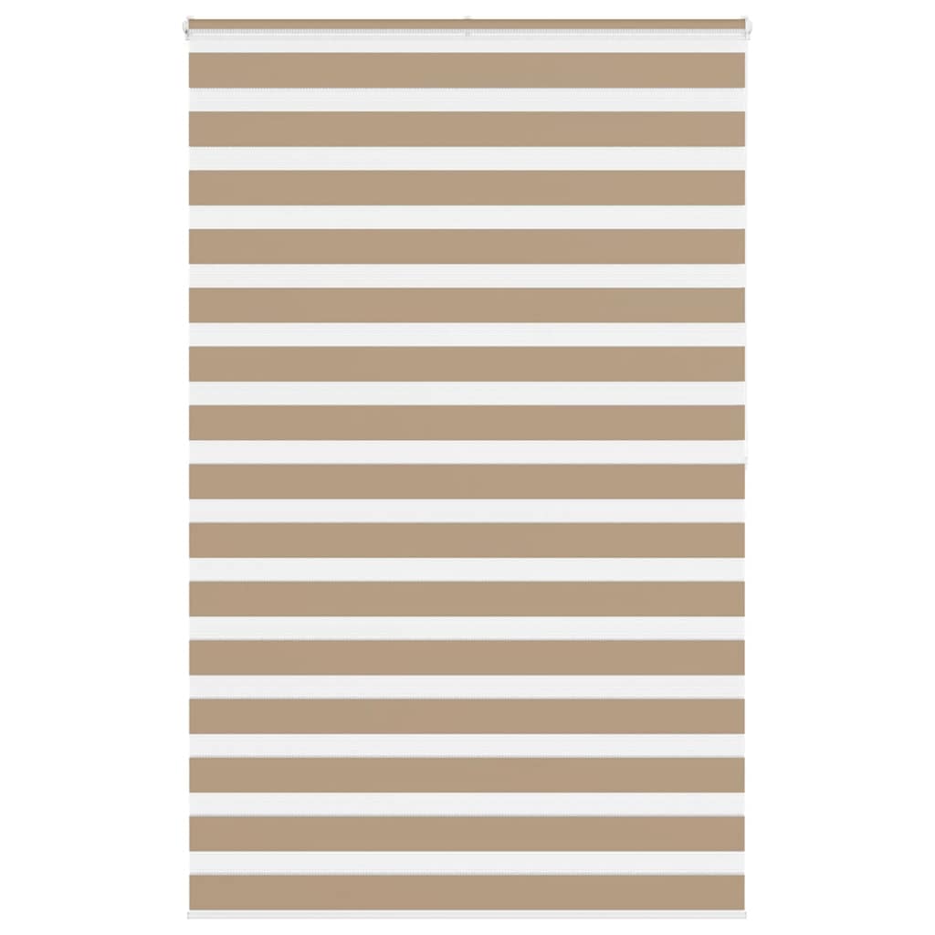 Vidaxl zebra blind 140x200 cm stofbreedte 135,9 cm polyester zandbruin