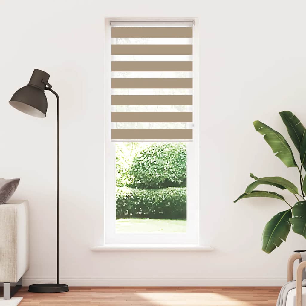 Vidaxl zebra blind 85x230 cm stofbreedte 80,9 cm polyester zandbruin