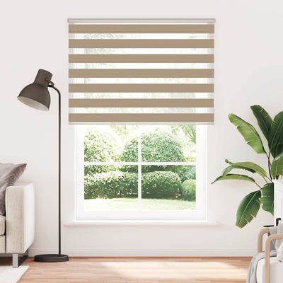 Vidaxl zebra blind 155x230 cm stofbreedte 150,9 cm polyester zandbruin