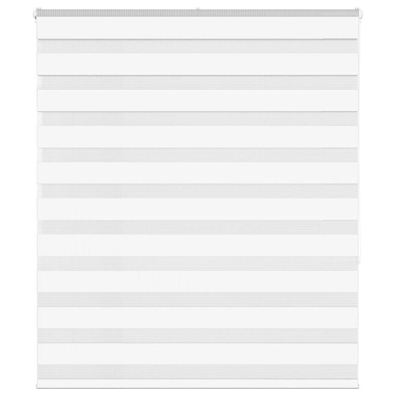 Vidaxl zebra rolgordijn 130x150 cm stofbreedte 125,9cm polyester wit