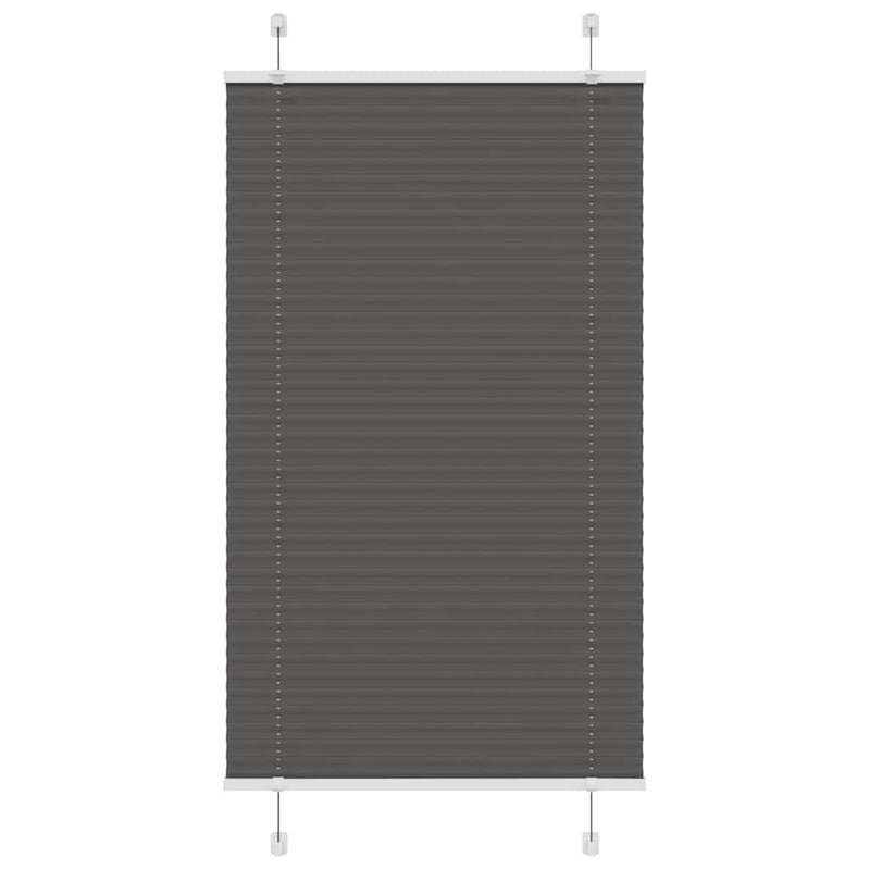 Vidaxl plissé rolgordijn 75x150 cm stofbreedte 74,4 cm polyester zwart