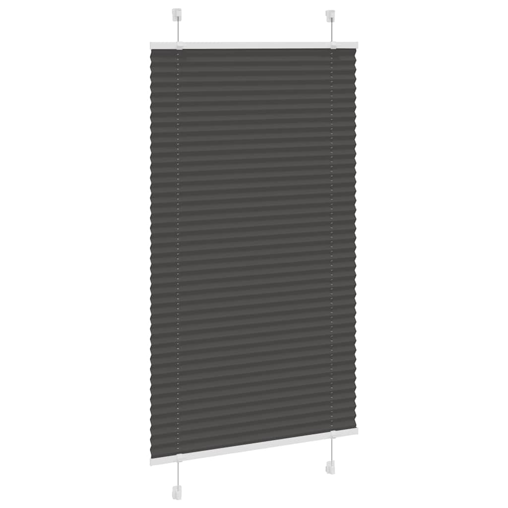 Vidaxl plissé rolgordijn 75x150 cm stofbreedte 74,4 cm polyester zwart
