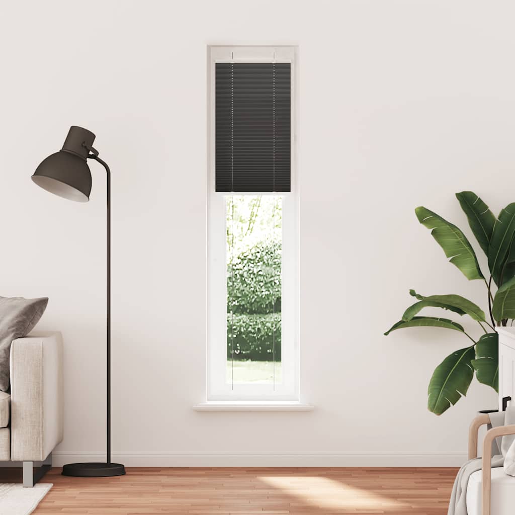 Vidaxl plissé rolgordijn 50x200 cm stofbreedte 49,4 cm polyester zwart