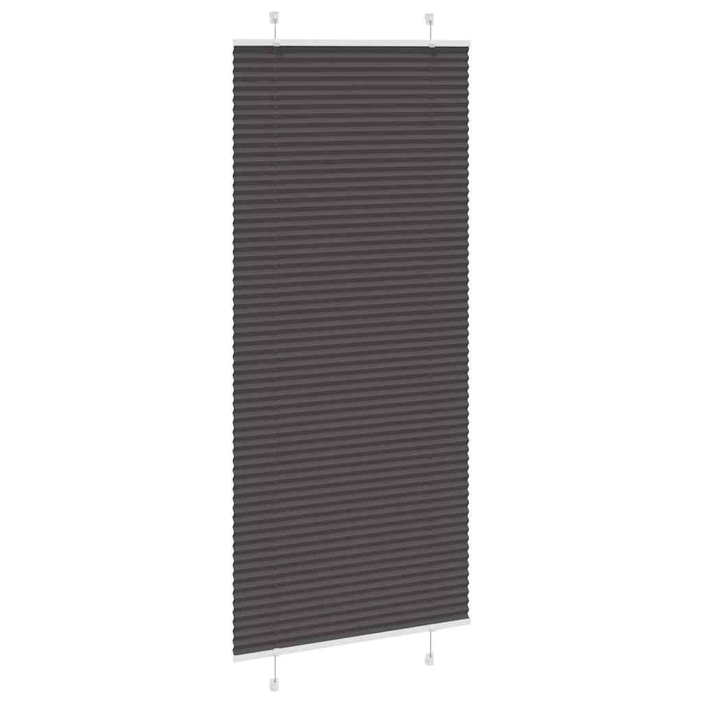 Vidaxl plissé rolgordijn 90x200 cm stofbreedte 89,4 cm polyester zwart