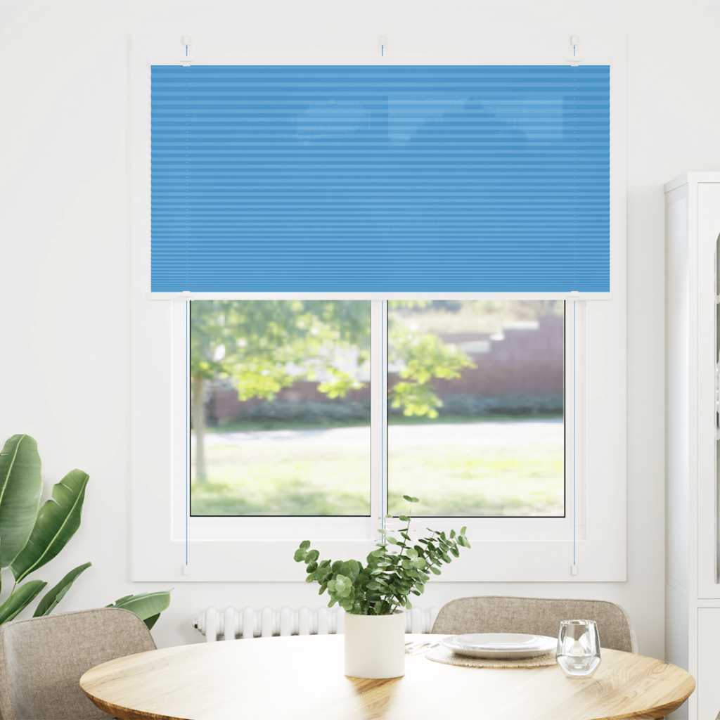 Vidaxl plissé rolgordijn 120x100cm stofbreedte 119,4cm polyester blauw