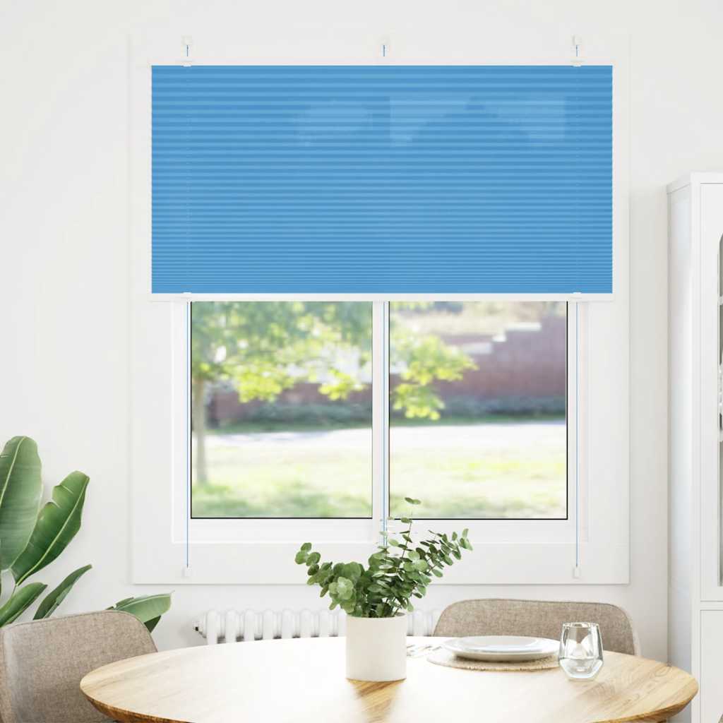 Vidaxl plissé rolgordijn 115x150cm stofbreedte 114,4cm polyester blauw