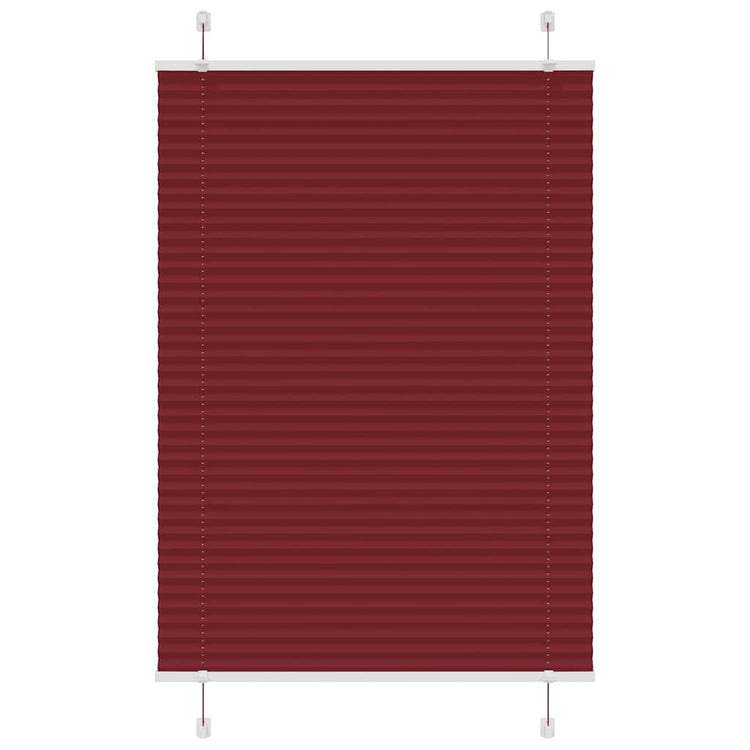 Vidaxl plissé rolgordijn 100x150 cm stofbreedte 99,4cm bordeauxrood
