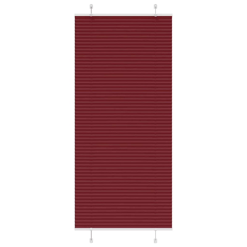 Vidaxl plissé rolgordijn 90x200 cm stofbreedte 89,4 cm bordeauxrood