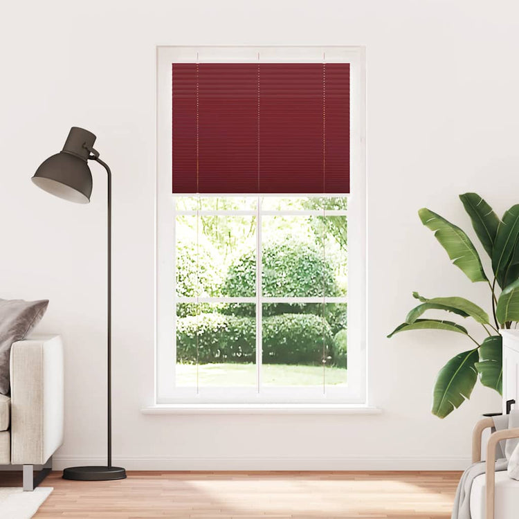 Vidaxl plissé rolgordijn 110x200cm stofbreedte 109,4cm bordeauxrood