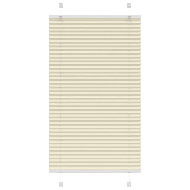 Vidaxl plissé rolgordijn 75x100 cm stofbreedte 74,4 cm polyester crème