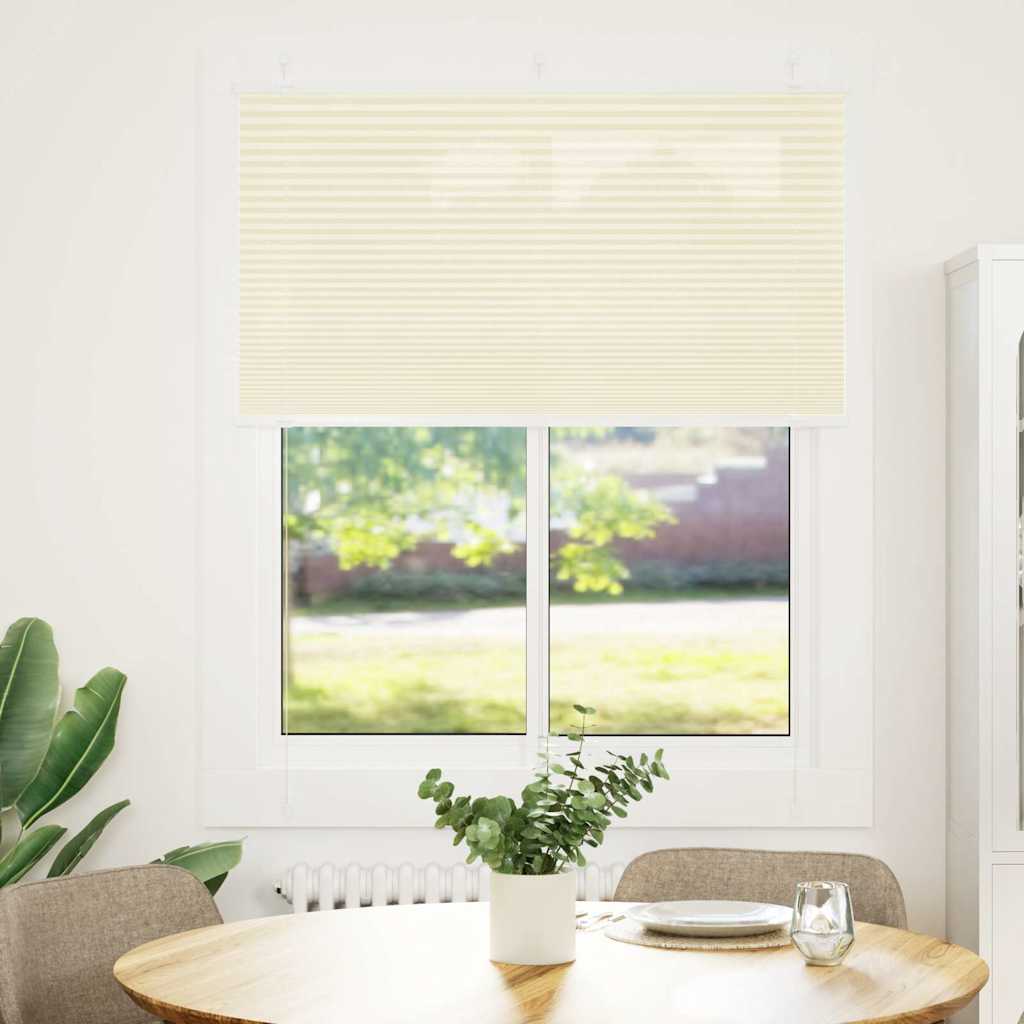 Vidaxl plissé rolgordijn 110x100cm stofbreedte 109,4cm polyester crème