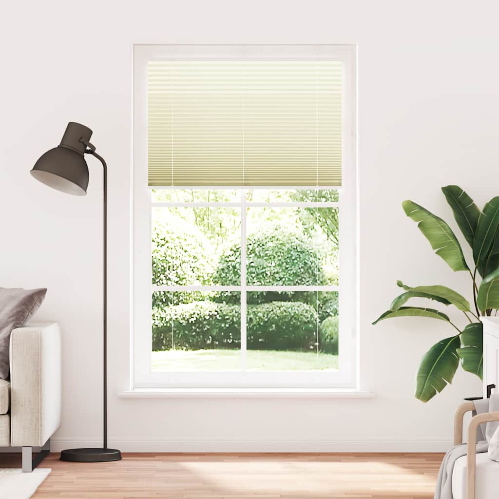 Vidaxl plissé rolgordijn 120x200cm stofbreedte 119,4cm polyester crème
