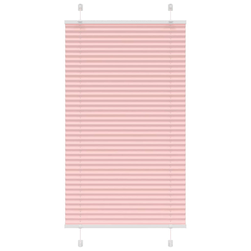Vidaxl plissé rolgordijn 75x100 cm stofbreedte 74,4 cm polyester roze