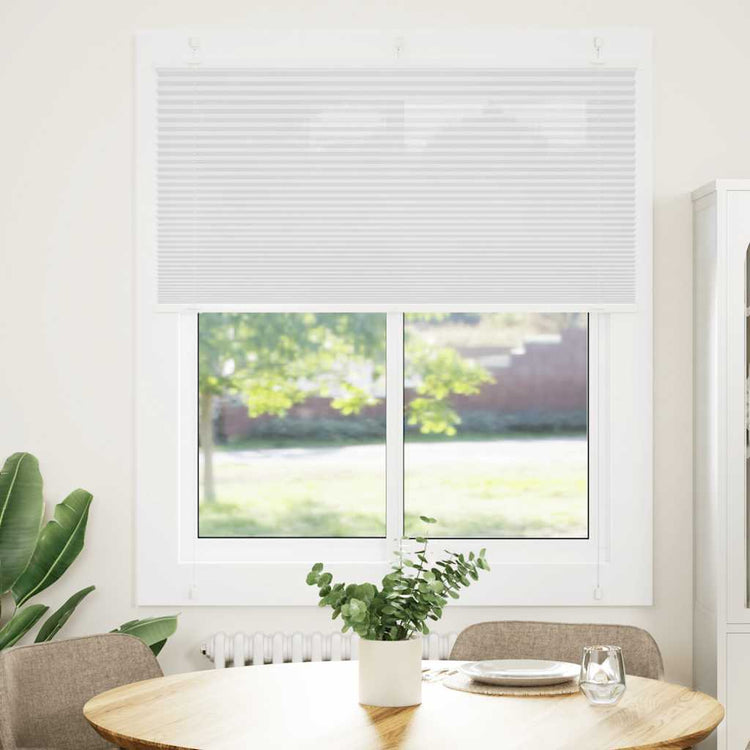 Vidaxl plissé rolgordijn 120x150 cm stofbreedte 119,4cm polyester wit