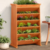 Vidaxl kruidenbak 6-laags 69x40x101,5 cm massief grenenhout wasbruin