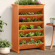 Vidaxl kruidenbak 6-laags 69x40x101,5 cm massief grenenhout wasbruin - afbeelding 1
