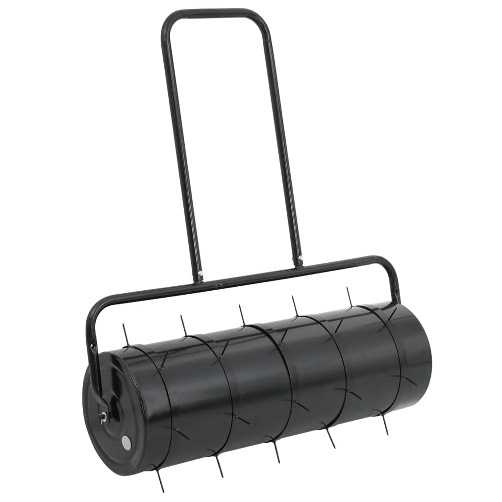 Vidaxl gazonroller trekbaar met beluchtingsklemmen 63 l zwart