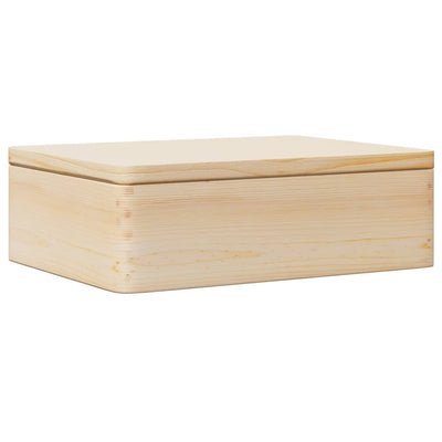 Vidaxl houten kist met deksel 40x30x13 cm massief grenenhout
