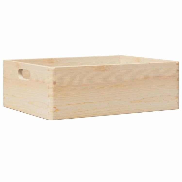 Vidaxl houten kist met handvatten 40x30x13 cm massief grenenhout