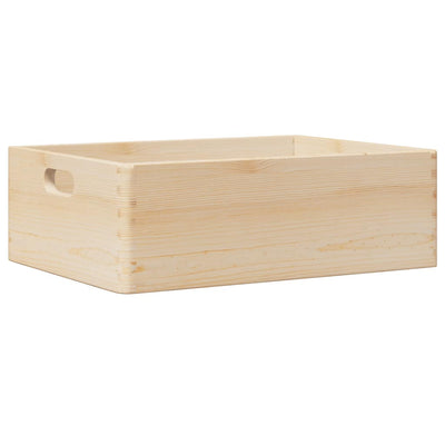 Vidaxl houten kist met handvatten 40x30x13 cm massief grenenhout