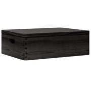 Vidaxl houten kist met deksel handvatten 40x30x13cm grenenhout zwart - afbeelding 2