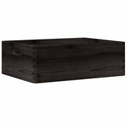 Vidaxl houten kist met handvatten 40x30x13 cm massief grenenhout zwart - afbeelding 2