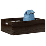 Vidaxl houten kist met handvatten 40x30x13 cm massief grenenhout zwart - afbeelding 1