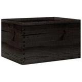 Vidaxl houten kist met handvatten 40x30x23 cm massief grenenhout zwart - afbeelding 2