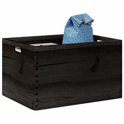 Vidaxl houten kist met handvatten 40x30x23 cm massief grenenhout zwart - afbeelding 1