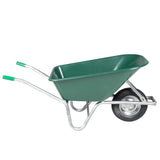 Vidaxl kruiwagen 90 l 150 kg gegalvaniseerd staal en kunststof groen - afbeelding 2