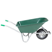 Vidaxl kruiwagen 90 l 150 kg gegalvaniseerd staal en kunststof groen - afbeelding 2