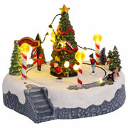 Vidaxl kerstdorp decoratie 22 x 21,5 x 17 cm kunststof meerkleurig - afbeelding 1