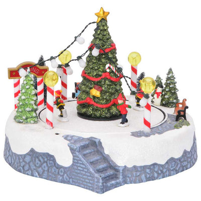 Vidaxl kerstdorp decoratie 22 x 21,5 x 17 cm kunststof meerkleurig