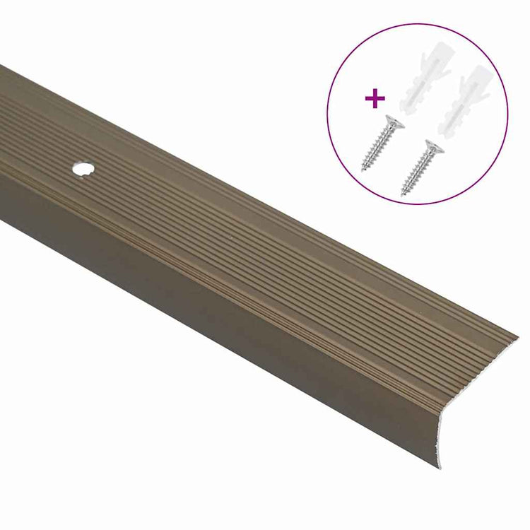 Vidaxl trapprofielen 10 st bruin 67 x 3 x 2 cm aluminium