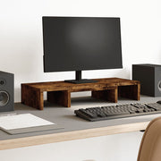 Vidaxl monitorstandaard verstelbaar 60x24x10,5 cm hout gerookt eiken - afbeelding 1