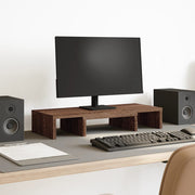 Vidaxl monitorstandaard verstelbaar 60x24x10,5 cm hout bruin eiken - afbeelding 1