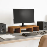 Vidaxl monitorstandaard verstelbaar 60x24x10,5 cm hout oud houtkleurig - afbeelding 1
