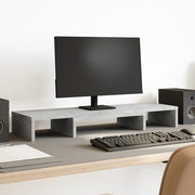 Vidaxl monitorstandaard verstelbaar 80x24x10,5 cm hout betongrijs - afbeelding 1