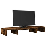 Vidaxl monitorstandaard verstelbaar 80x24x10,5 cm hout gerookt eiken - afbeelding 3